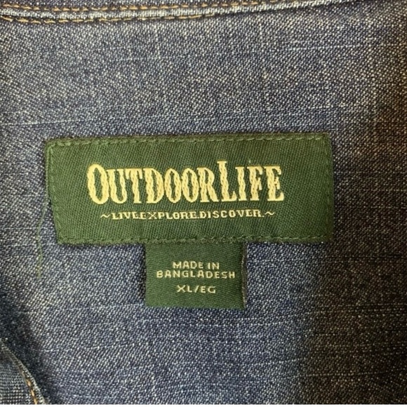 Outdoor Life Men’s Denim Button Down Shirt- XL - Picture 7 of 8